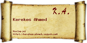 Kerekes Ahmed névjegykártya
